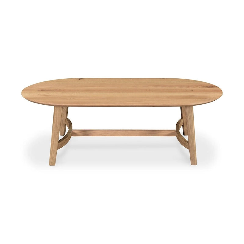 Aurelle Home Tyier Mid-Century Modern Solid Oak Coffee Table - 54 W x 17 H x 28 D