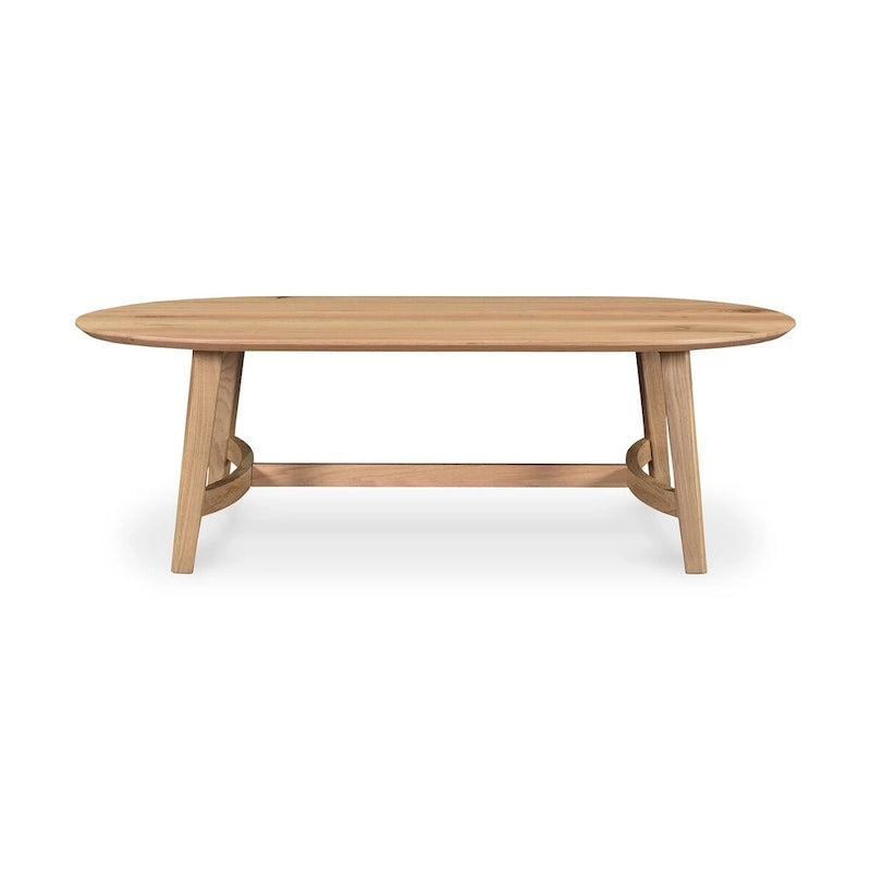 Aurelle Home Tyier Mid-Century Modern Solid Oak Coffee Table - 54 W x 17 H x 28 D
