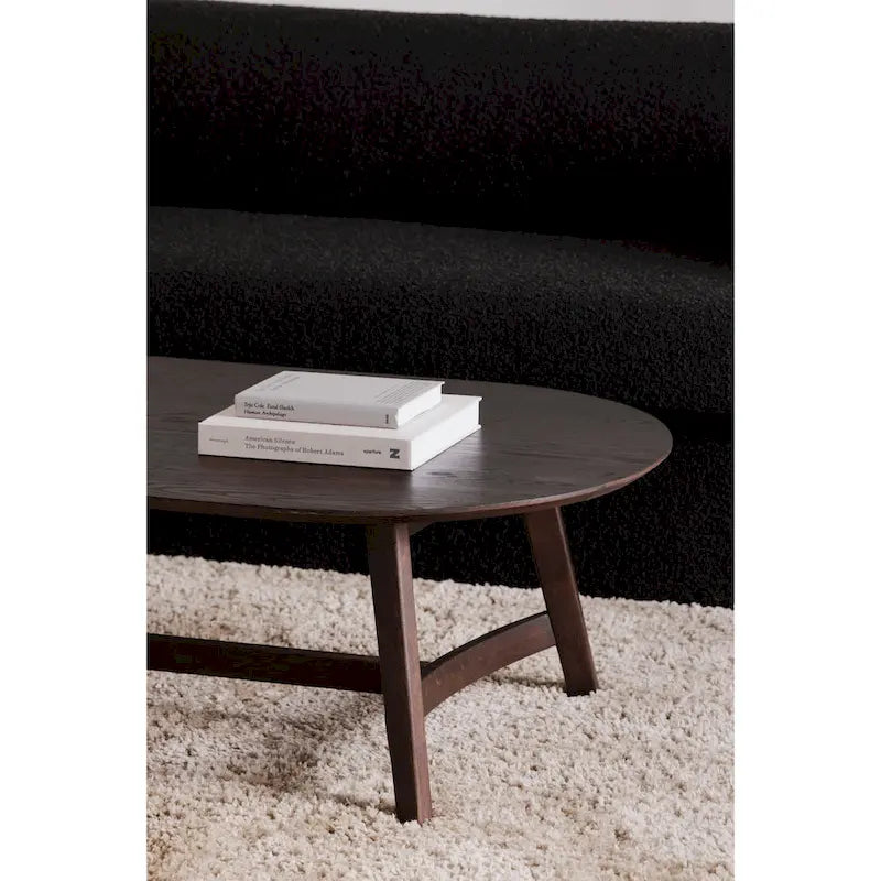Aurelle Home Tyier Mid-Century Modern Solid Oak Coffee Table - 54 W x 17 H x 28 D