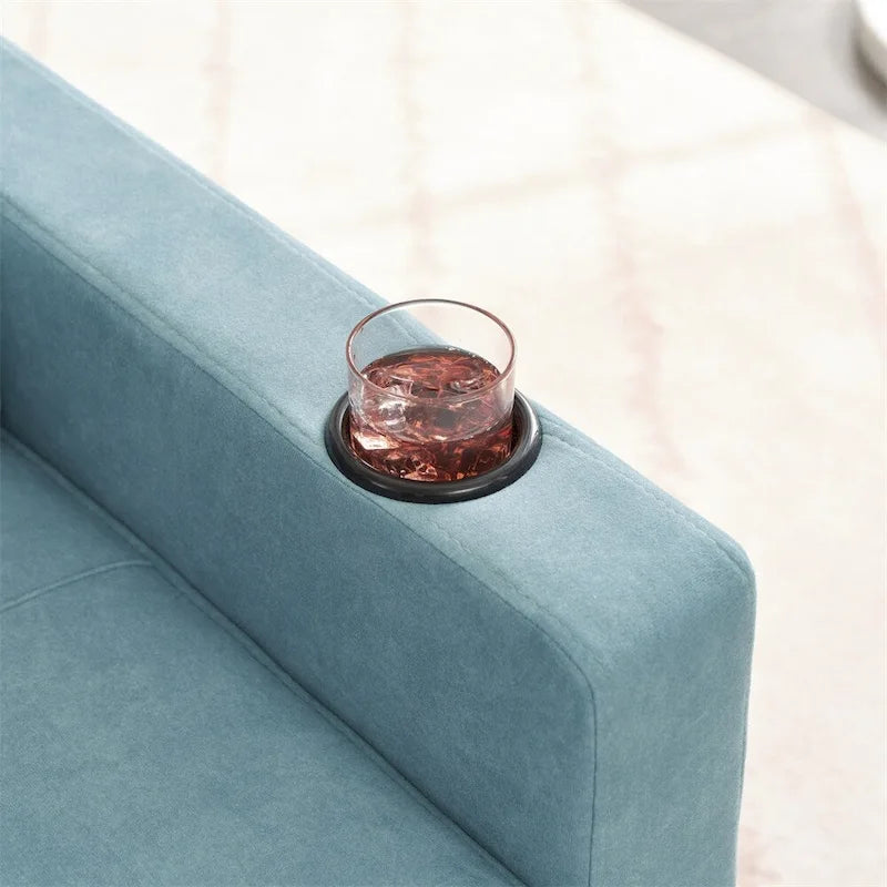 3-in-1 Pull Out Futon Convertible Chair with USB Ports