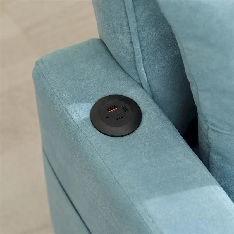 3-in-1 Pull Out Futon Convertible Chair with USB Ports