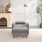 3-in-1 Pull Out Futon Convertible Chair with USB Ports