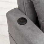 3-in-1 Pull Out Futon Convertible Chair with USB Ports