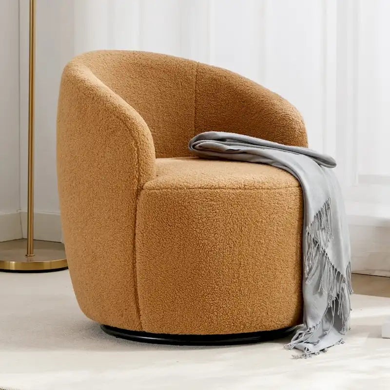 Teddy Fabric Swivel Accent Armchair Barrel Chair