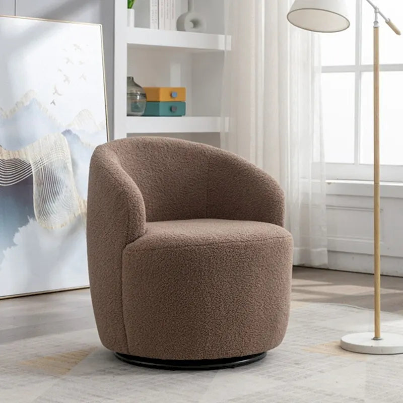Teddy Fabric Swivel Accent Armchair Barrel Chair