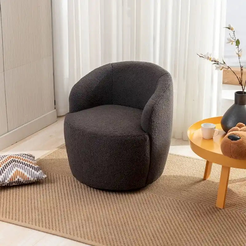 Teddy Fabric Swivel Accent Armchair Barrel Chair