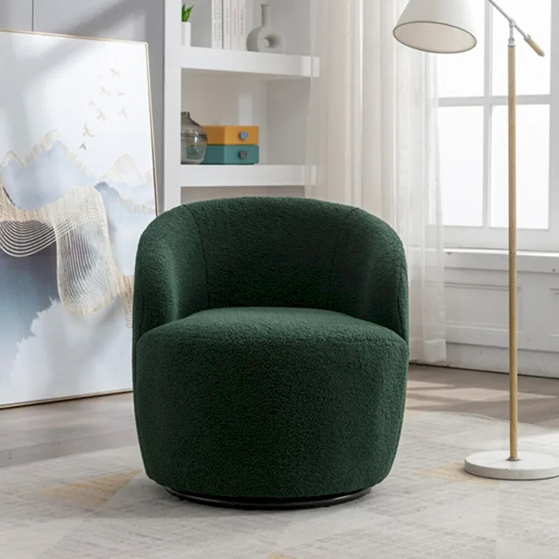 Teddy Fabric Swivel Accent Armchair Barrel Chair
