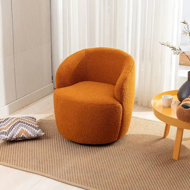 Teddy Fabric Swivel Accent Armchair Barrel Chair