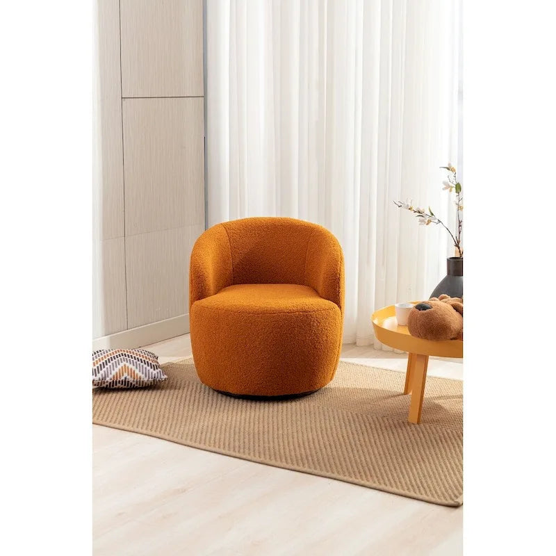 Teddy Fabric Swivel Accent Armchair Barrel Chair