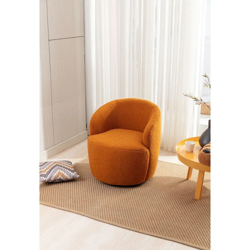 Teddy Fabric Swivel Accent Armchair Barrel Chair