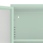 Modern Minimalist 3-Sided Tempered Glass Storage Cabinet with Four Cabinet Doors