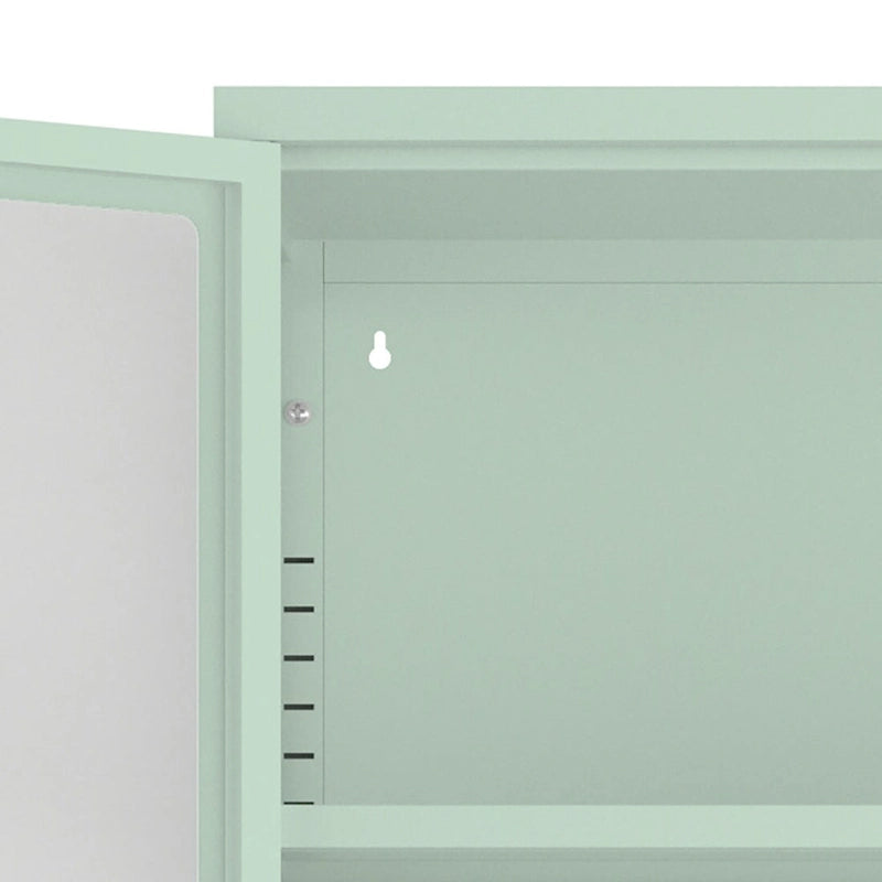 Modern Minimalist 3-Sided Tempered Glass Storage Cabinet with Four Cabinet Doors