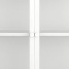 Modern Minimalist 3-Sided Tempered Glass Storage Cabinet with Four Cabinet Doors