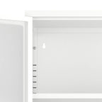 Modern Minimalist 3-Sided Tempered Glass Storage Cabinet with Four Cabinet Doors