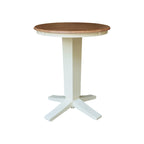 30 in Solid Wood Round Top Counter Height Dining Table with 2 Stools
