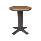 30 in Solid Wood Round Top Counter Height Dining Table with 2 Stools