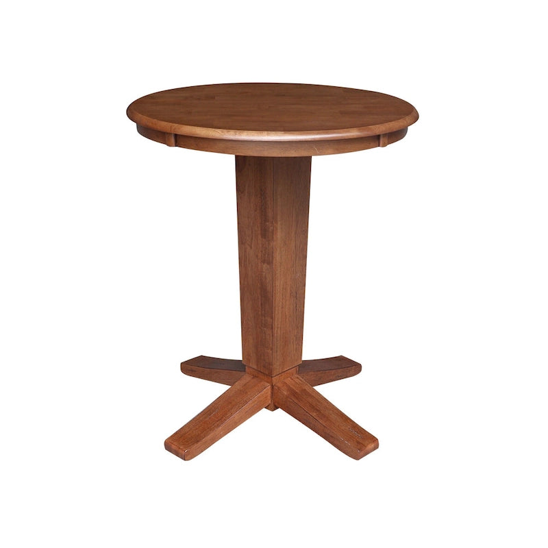 30 in Solid Wood Round Top Counter Height Dining Table with 2 Stools