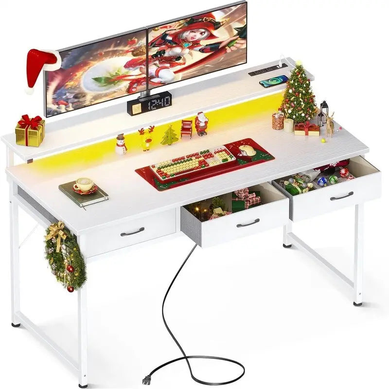 55 Inch Computer Desk with 3 Drawer