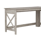 Saint Birch Honduras Washed Gray L-Shape Desk with 1 Drawer and 1 Open Shelf