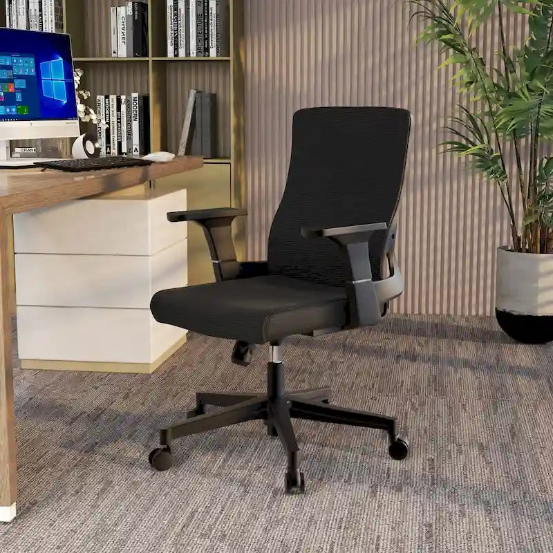 Adjustable Mid-Back Office Chair with 360-Degree Swivel and Tilt Brio Series by LeisureMod