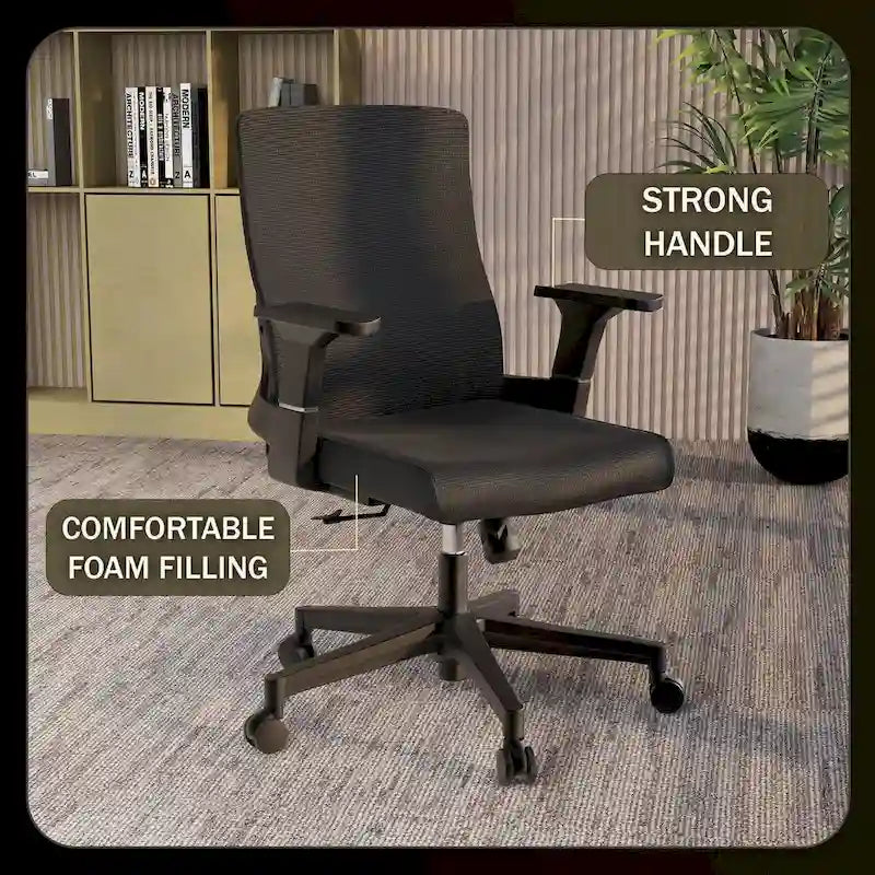 Adjustable Mid-Back Office Chair with 360-Degree Swivel and Tilt Brio Series by LeisureMod