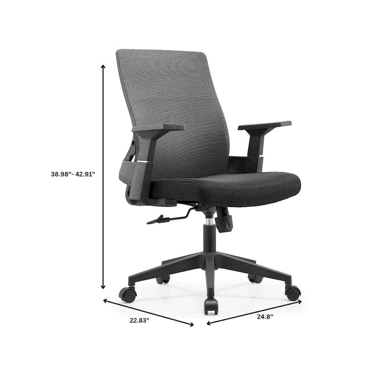 Adjustable Mid-Back Office Chair with 360-Degree Swivel and Tilt Brio Series by LeisureMod