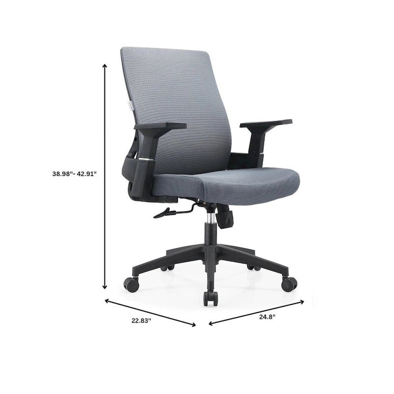Adjustable Mid-Back Office Chair with 360-Degree Swivel and Tilt Brio Series by LeisureMod