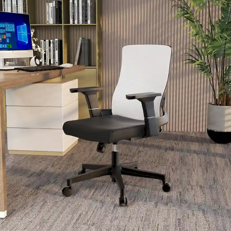 Adjustable Mid-Back Office Chair with 360-Degree Swivel and Tilt Brio Series by LeisureMod
