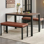 Howtai 36.6 Upholstered Leather PU Dining Bench