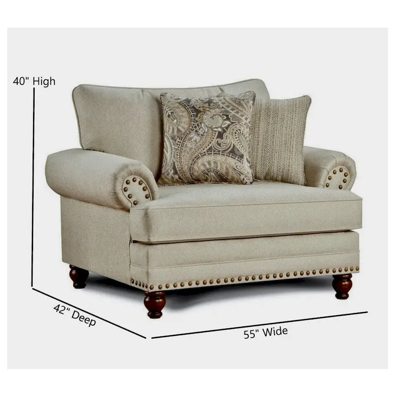 Carys Doe Chair-and-a-Half Armchair