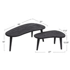 Oblong Wood Nesting Coffee Tables - 43.0L x 21.0W x 15.0H