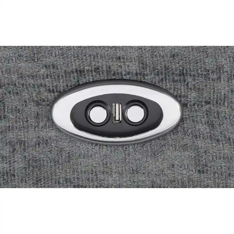 Diko 99 Inch Dual Power Recliner Sofa, Cushioned Tufted Seats, Gray Finish