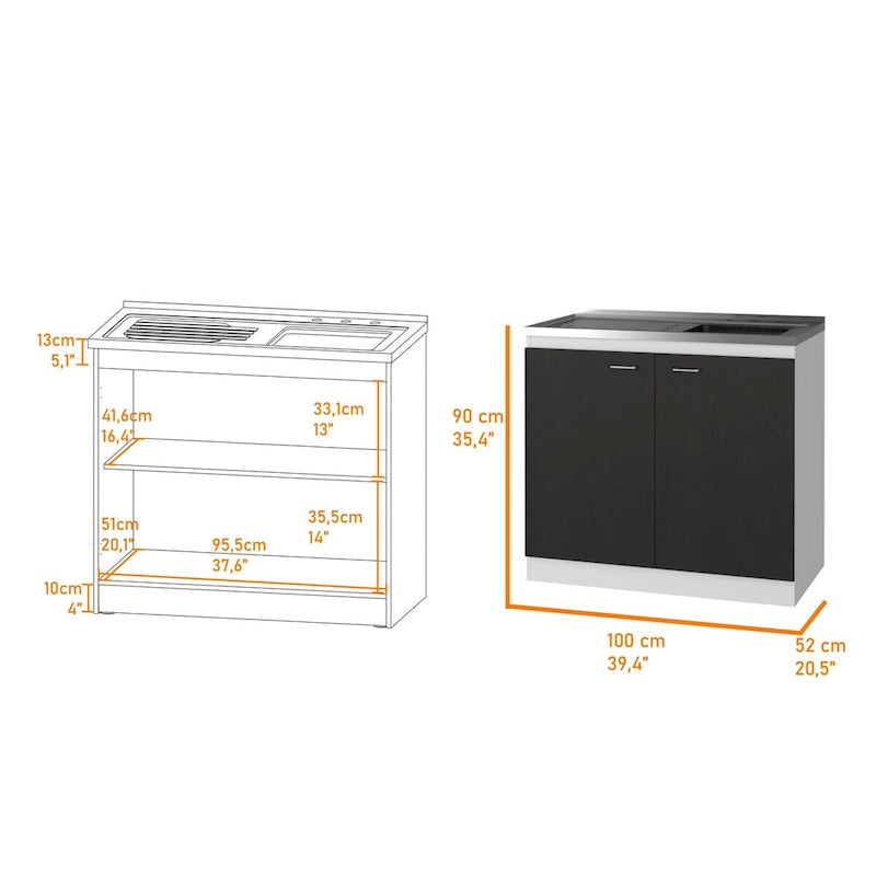 Brookeline Rectangle 2-Door Utility Sink and Cabinet
