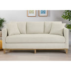 Brookside Jolene 3-Seater Upholstered Sofa with Wood Base and Throw Pillows