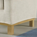 Brookside Jolene 3-Seater Upholstered Sofa with Wood Base and Throw Pillows