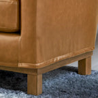 Brookside Jolene 3-Seater Upholstered Sofa with Wood Base and Throw Pillows