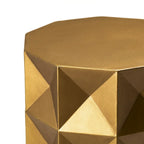 Glitzhome 17H Antique Gold MGO Geometric Side Table or Accent Stool - 14L x 14W x 17H