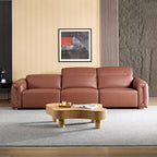 Modern 3-Seater Leather Sofa for Living Room, Comfy Sofa Couch with Extra Deep Seats, Adjustable Headrests
