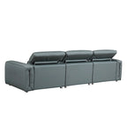 Modern 3-Seater Leather Sofa for Living Room, Comfy Sofa Couch with Extra Deep Seats, Adjustable Headrests