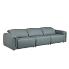 Modern 3-Seater Leather Sofa for Living Room, Comfy Sofa Couch with Extra Deep Seats, Adjustable Headrests