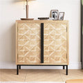 Traditional Craftsmanship Hand-Carved 2-Doors Accent Cabinet