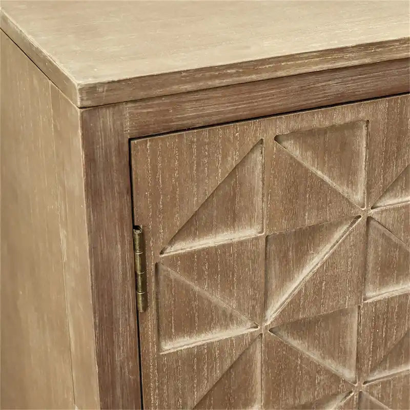 Traditional Craftsmanship Hand-Carved 2-Doors Accent Cabinet