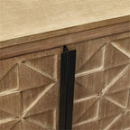 Traditional Craftsmanship Hand-Carved 2-Doors Accent Cabinet