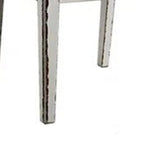 24 Inch Dining Side Chair Set of 2, Rustic White Wood, Gray Fabric Seat