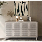 Wooden Cabinet Sideboard Buffet Accent Cabinet 4 Shutter Door