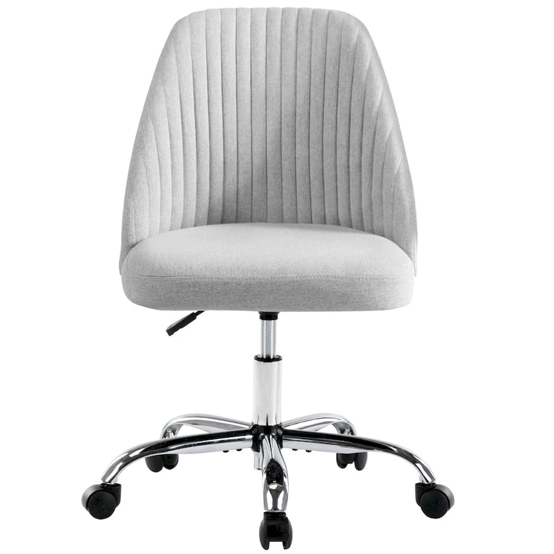 Office Desk Chair, Modern Cute Rolling Vanity Swivel Task Chairs with Wheels, Armless for Home, Bedrooms, Office, Study, Student