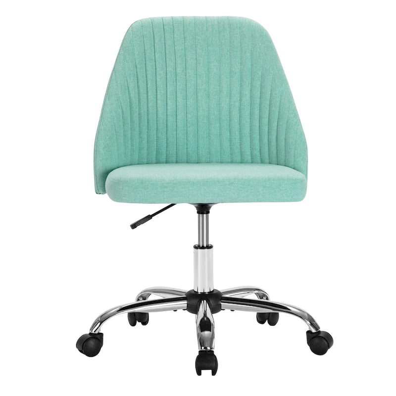 Office Desk Chair, Modern Cute Rolling Vanity Swivel Task Chairs with Wheels, Armless for Home, Bedrooms, Office, Study, Student