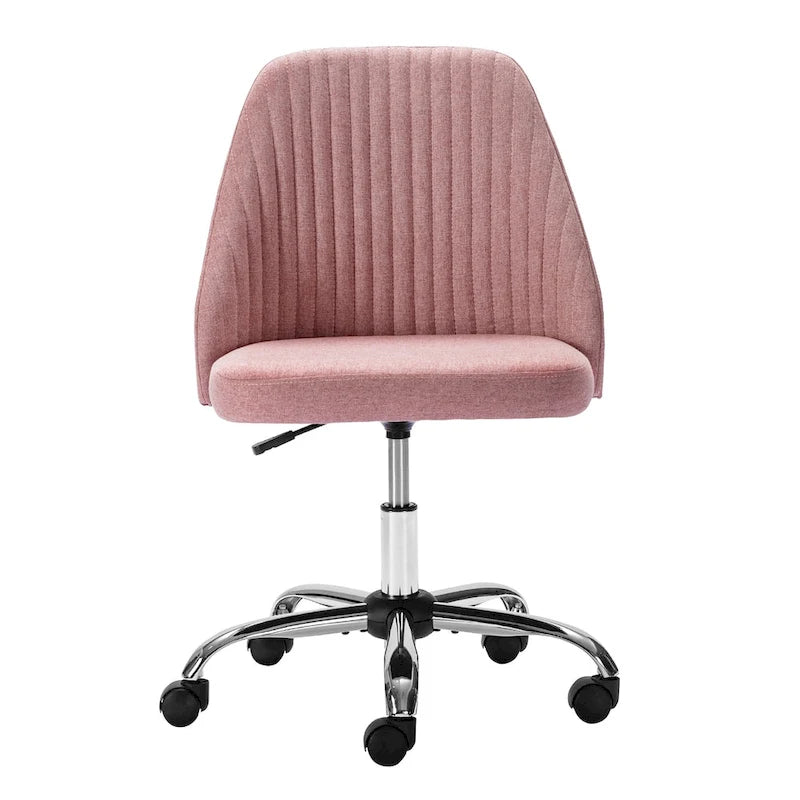 Office Desk Chair, Modern Cute Rolling Vanity Swivel Task Chairs with Wheels, Armless for Home, Bedrooms, Office, Study, Student