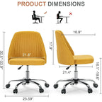 Office Desk Chair, Modern Cute Rolling Vanity Swivel Task Chairs with Wheels, Armless for Home, Bedrooms, Office, Study, Student