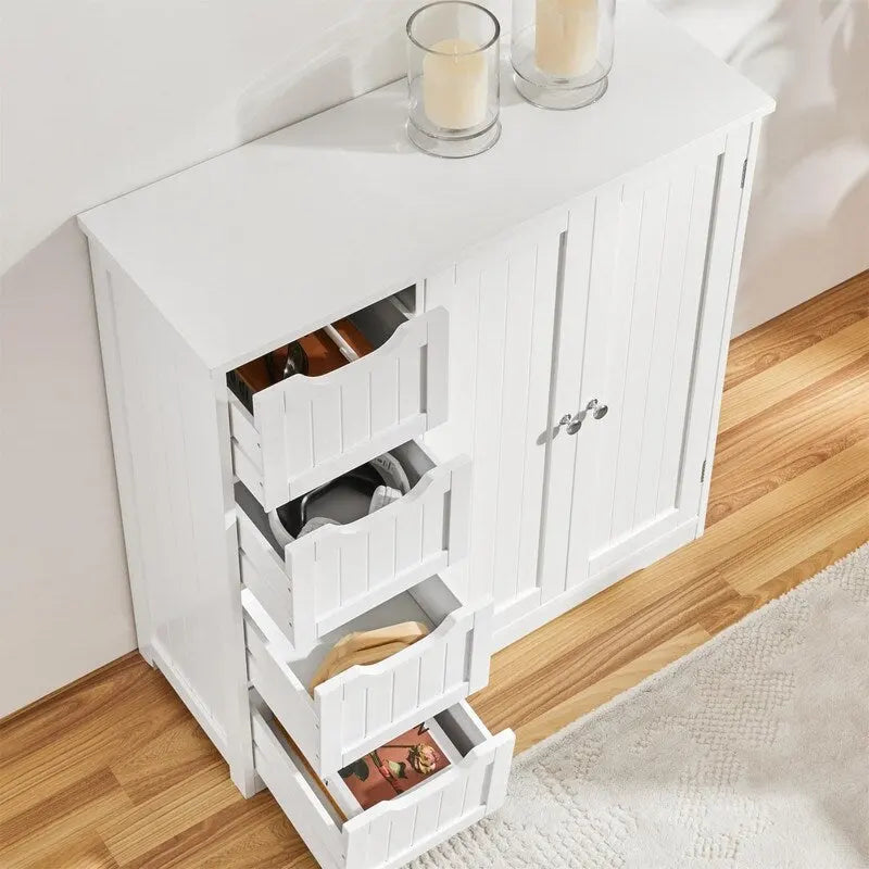 Wooden Bathroom Floor Cabinet - 12D x 32W x 33H